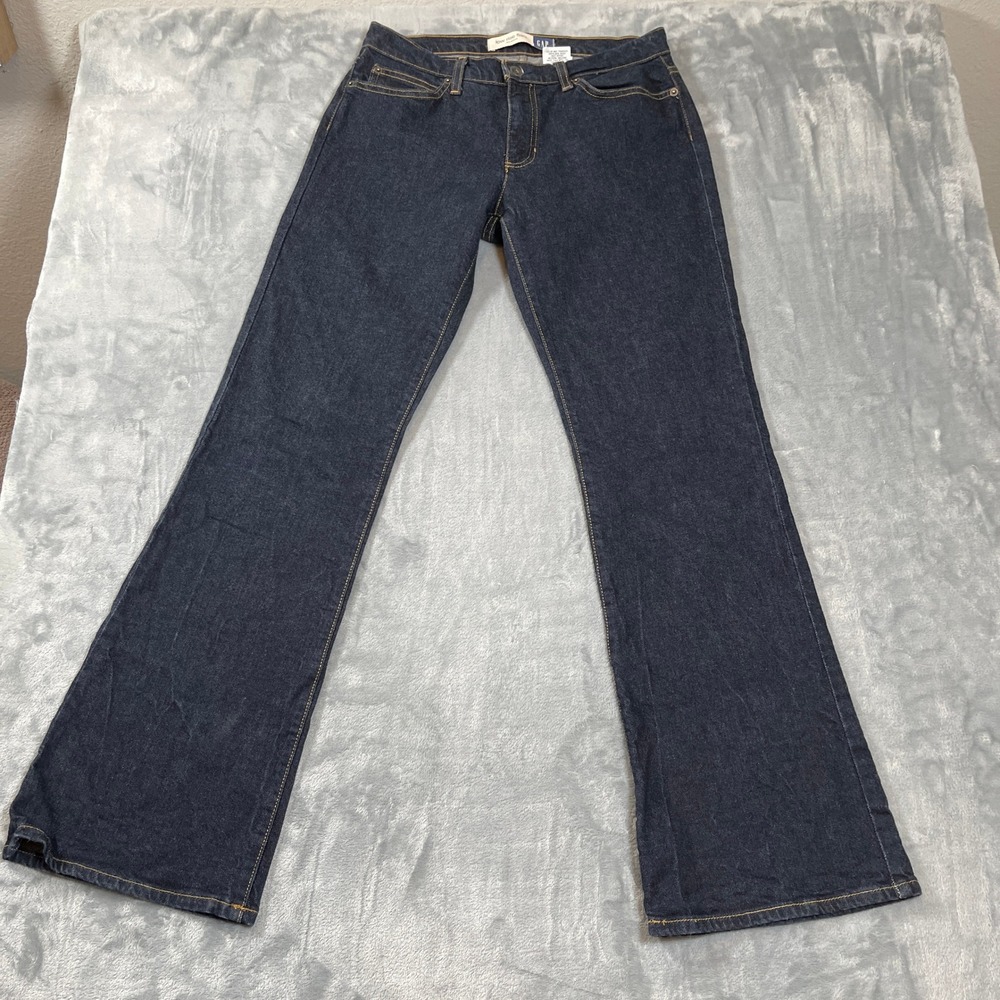 Gap Jeans Size 10 Regular Low Rise Flare‎ Stretch Dark Wash Denim USA Made VTG